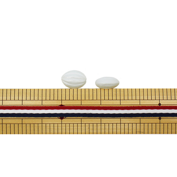 Beads "Czech RepublicBeads Almond satin White 1.2cm x 0.9cm 4 pieces "