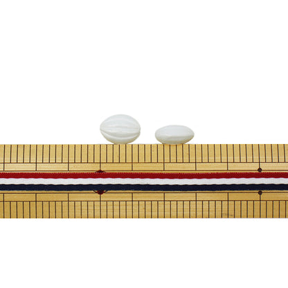 Beads "Czech RepublicBeads Almond satin White 1.2cm x 0.9cm 4 pieces "