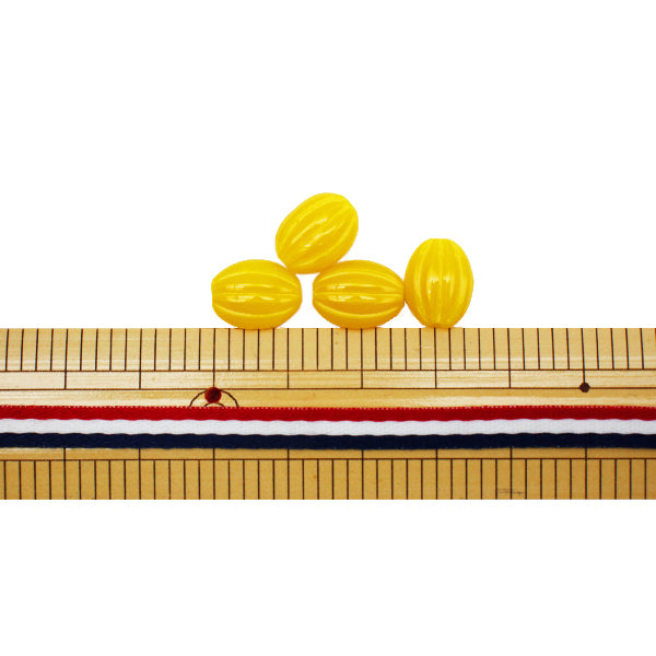 Beads "Czech RepublicBeads Almond satin yellow 1.2cm x 0.9cm 4 pieces "