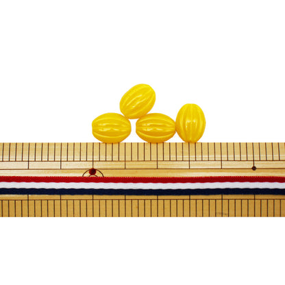 Beads "Czech RepublicBeads Almond satin yellow 1.2cm x 0.9cm 4 pieces "