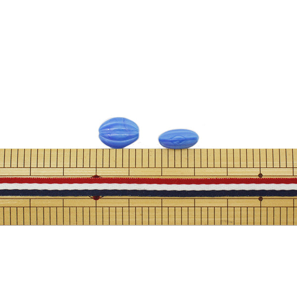 Beads "Czech RepublicBeads Almond satin blue 1.2cm x 0.9cm 4 pieces "