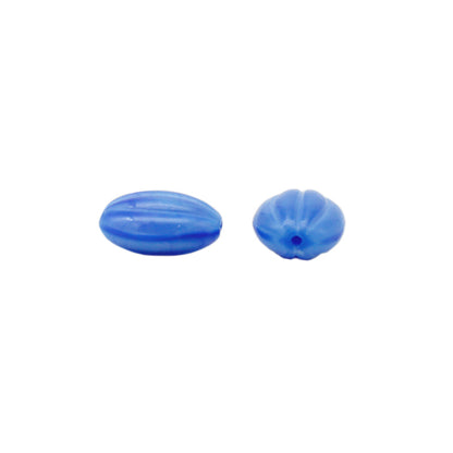 Beads "Czech RepublicBeads Almond satin blue 1.2cm x 0.9cm 4 pieces "