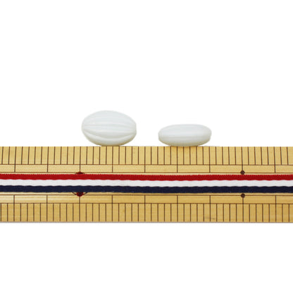 Beads "Czech RepublicBeads Almond satin White 1.7cm x 1.1cm 2 pieces "