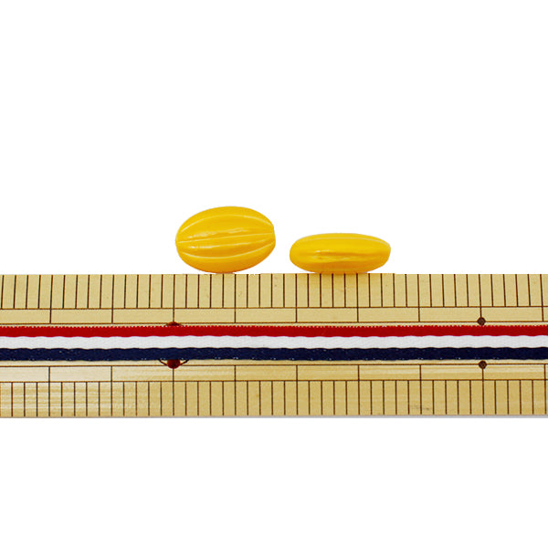 Beads "Czech RepublicBeads Almond satin yellow 1.7cm x 1.1cm 2 pieces "