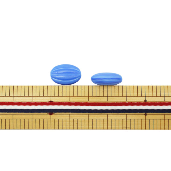 Beads "Czech RepublicBeads Almond satin blue 1.7cm x 1.1cm 2 pieces "