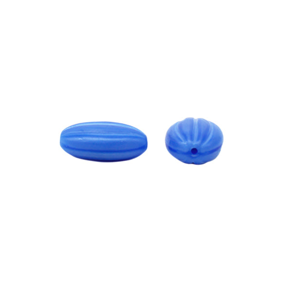 Beads "Czech RepublicBeads Almond satin blue 1.7cm x 1.1cm 2 pieces "