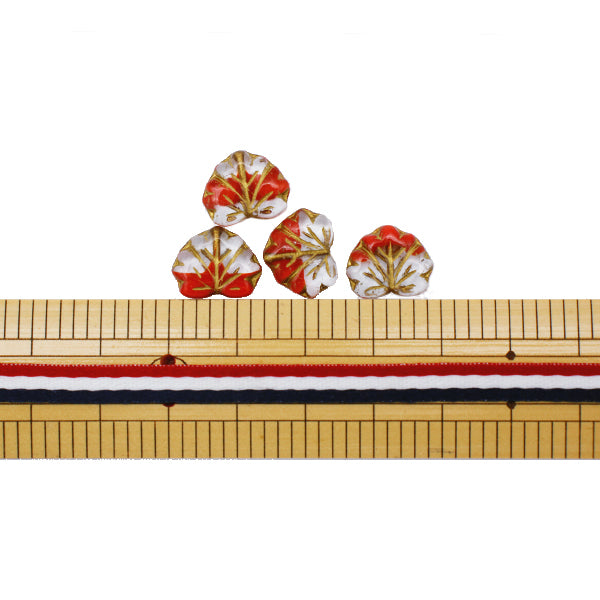 Beads "Czech RepublicBeads Gravure Fed Red Gold 1.1cm x 1.3cmm 4 pieces]