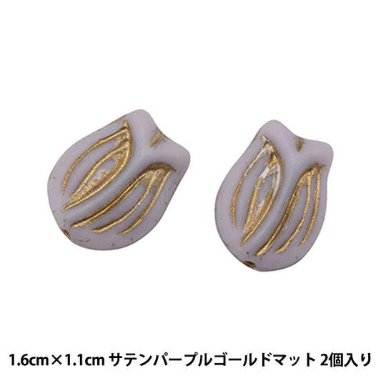 Бисер "Чешская РеспубликаБисер Tulip Saten Purple Gold Mat 1,6 см х 1,1 см 2 штуки PB261-TU-16"