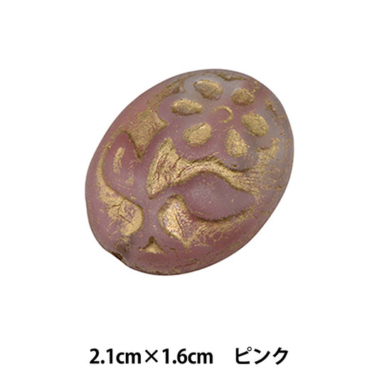 Бисер "Чешская РеспубликаБисер Цветочный розовый 2,1 см х 1,6 см 1 кусок B000437"