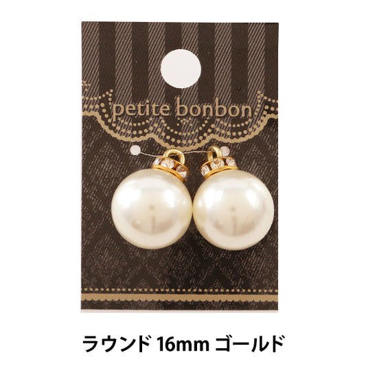 구슬 "Rondel Pearl Round 16mm Gold GN-03-A3G"