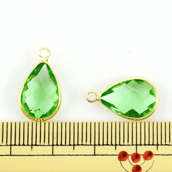 부속품 소재 「옥석 파트 GN-28-E03 드롭 페리도트 10×14mm 2개입」Yuzawaya 오리지널】