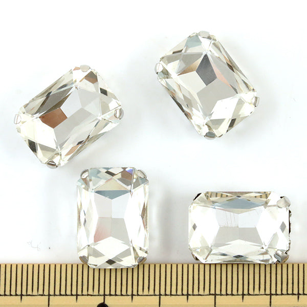 부속품 소재 "유리 비쥬 부품 GN-29-11S 직사각형 13 x 18mm 4개" [Yuzawaya 오리지널】