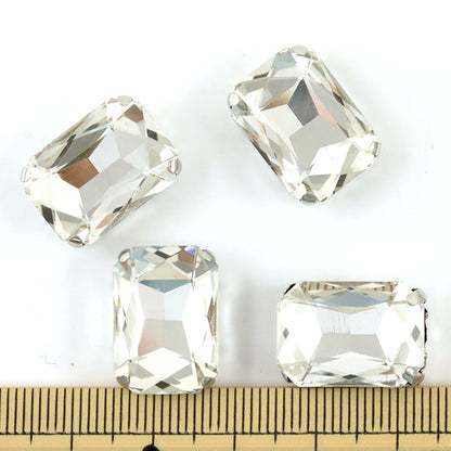 부속품 소재 "유리 비쥬 부품 GN-29-11S 직사각형 13 x 18mm 4개" [Yuzawaya 오리지널】