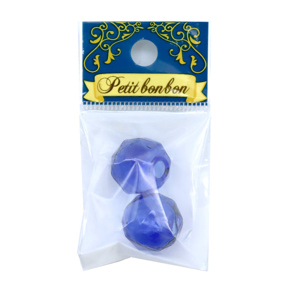アクセサリー素材 『ガラスボール カット入り 18mm 2個入り ブルー GN