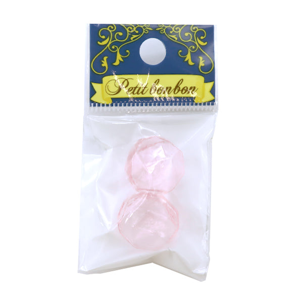 アクセサリー素材 『ガラスボール カット入り 18mm 2個入り ピンク GN