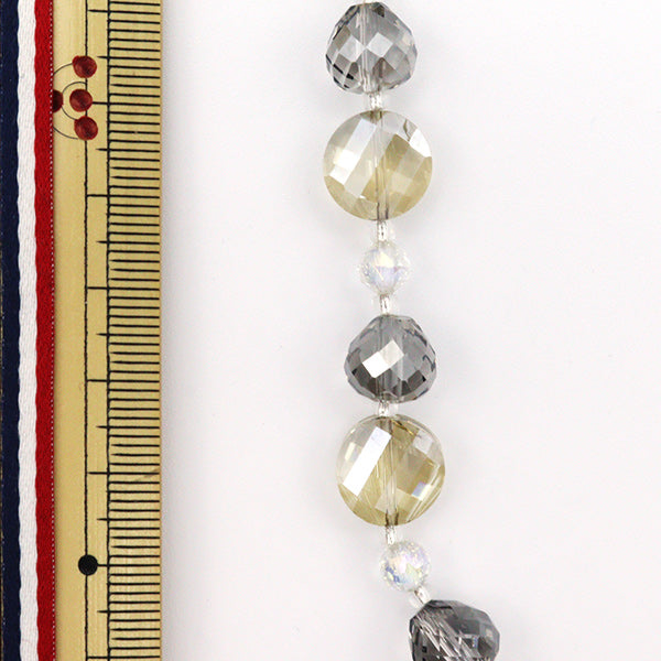 구슬 "유리구슬 라운드 믹스 샴페인 약 13.5cm GN-08-21S-01C]