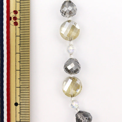 구슬 "유리구슬 라운드 믹스 샴페인 약 13.5cm GN-08-21S-01C]