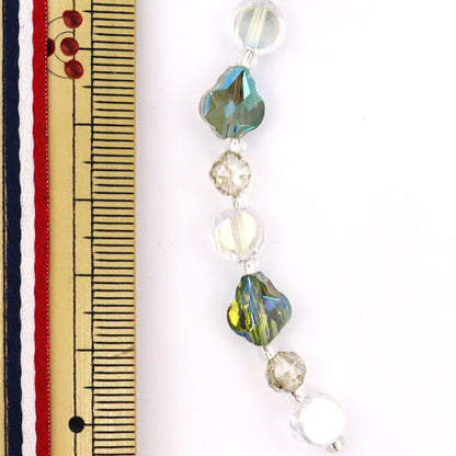 구슬 "유리구슬 릴리 믹스 녹색 약 12cm GN-08-21S-05D]