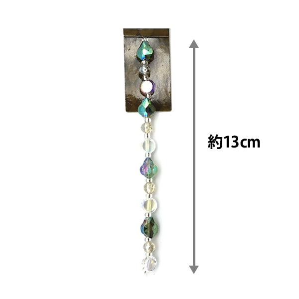 구슬 "유리구슬 릴리 믹스 녹색 약 12cm GN-08-21S-05D]