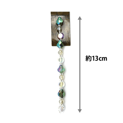 구슬 "유리구슬 릴리 믹스 녹색 약 12cm GN-08-21S-05D]