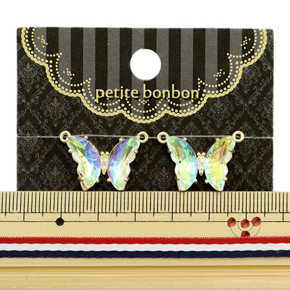 액세서리 소재 「스톤 참 나비 2개 크리스탈 AB GN-28-21A-01B"