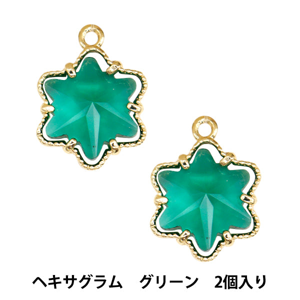 Material de accesorios "Biju Cham Hexagram Green GN-28-24SS-01"