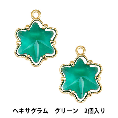 Material de accesorios "Biju Cham Hexagram Green GN-28-24SS-01"