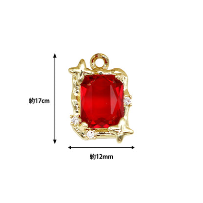 Zubehörmaterial "Bijou Charm Glitter Frame Red GN-28-24SS-05"