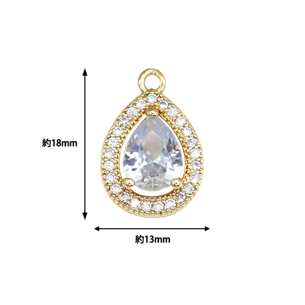 Material accesorio "Bijou Charm Princess Drop Crystal AB GN-28-24SS-06"