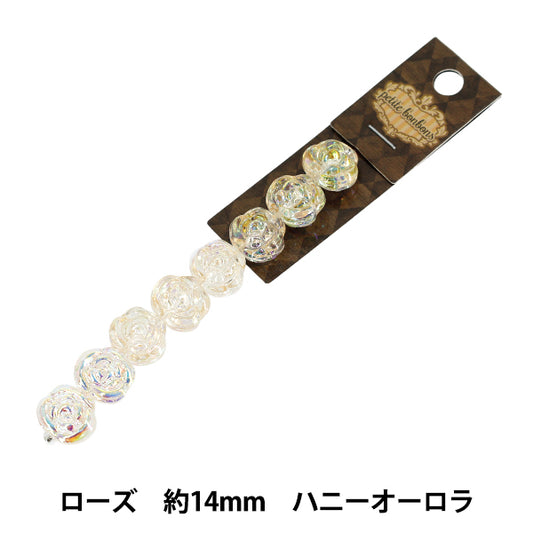 material accesorio "vidrioCuentas Rosa aprox. 14mm Miel Aurora GN-08-25AW-03”