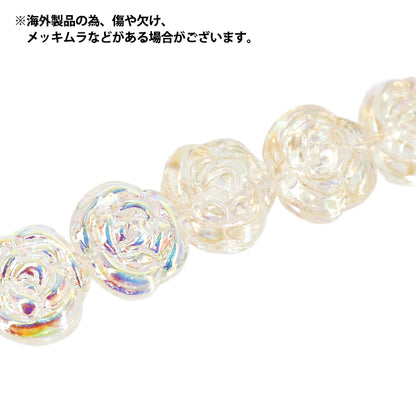 アクセサリー素材 『ガラスビーズ ローズ 約14mm ハニーオーロラ GN-08-25AW-03』