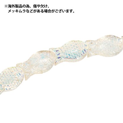 アクセサリー素材 『ガラスビーズ フィッシュ 約16×8mm ハニーオーロラ GN-08-25AW-05』