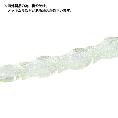 アクセサリー素材 『ガラスビーズ フィッシュ 約16×8mm グリーンオーロラ GN-08-25AW-05』