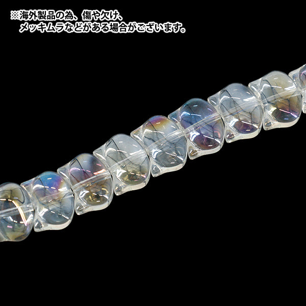 アクセサリー素材 『ガラスビーズ キャット 約10mm クリスタルオーロラ GN-08-25AW-06』