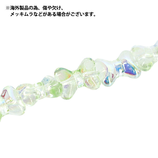 アクセサリー素材 『ガラスビーズ リボン 約13mm シャンパン GN-08-25AW-07』
