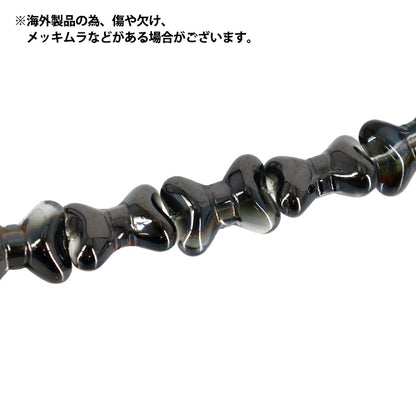 アクセサリー素材 『ガラスビーズ リボン 約13mm ナイトフォール GN-08-25AW-07』
