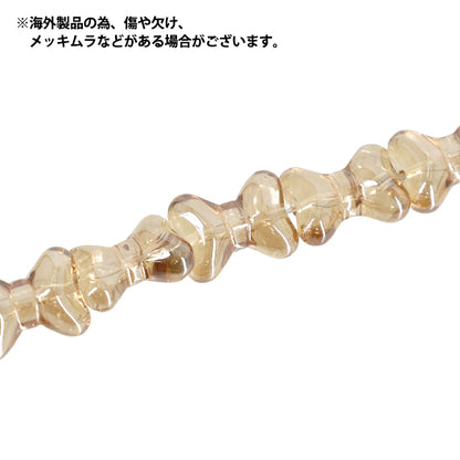 アクセサリー素材 『ガラスビーズ リボン 約13mm トフィ― GN-08-25AW-07』