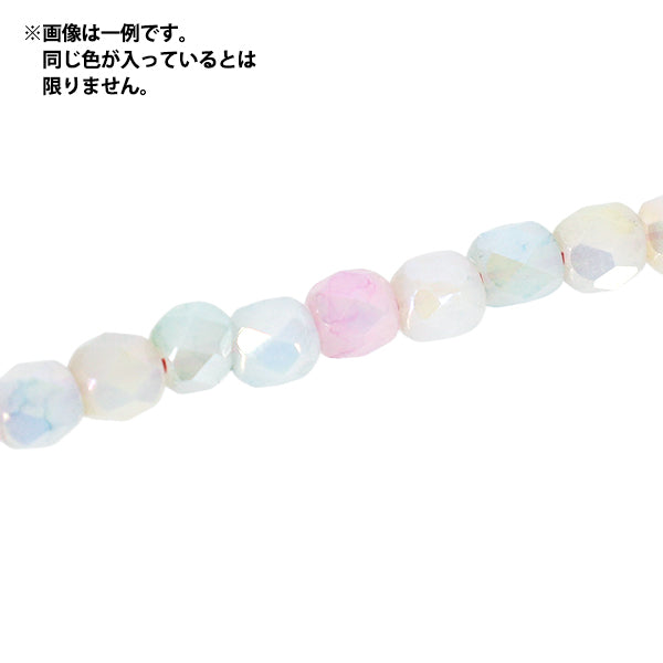 アクセサリー素材 『ガラスビーズ パステルミックス 約4mm タルカット YN-10-01』