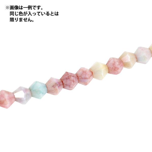 アクセサリー素材 『ガラスビーズ パステルミックス 約4mm ソロバン YN-10-03』