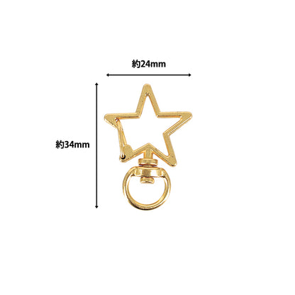 手芸金具 『プチプラビーズ スターカン 3個入り 約34×24mm ゴールド YN-05-02』
