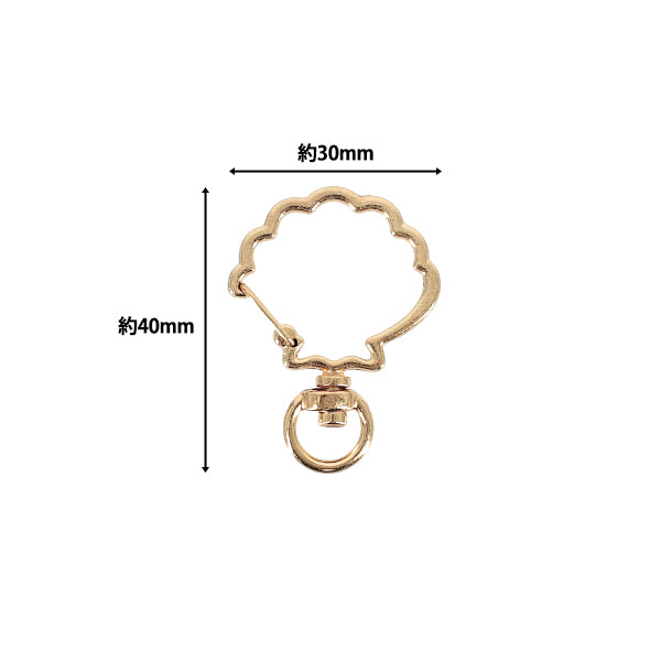 手芸金具 『プチプラビーズ シェルカン 3個入り 約40×30mm ゴールド YN-05-04』