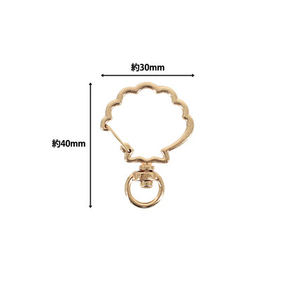 手芸金具 『プチプラビーズ シェルカン 3個入り 約40×30mm ゴールド YN-05-04』