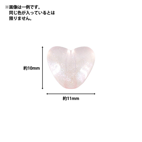 ビーズ 『プチプラビーズ ミルキーハート 約10×11mm YN-05-26』