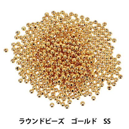 ビーズ 『プチプラビーズ ラウンドビーズ SS 約4mm ゴールド YN-05-53』