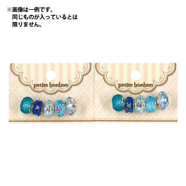 ビーズ 『ロンデルビーズ 5個入り ブルー YN-09-04』