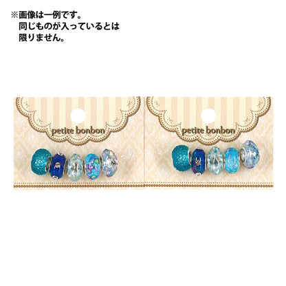 ビーズ 『ロンデルビーズ 5個入り ブルー YN-09-04』