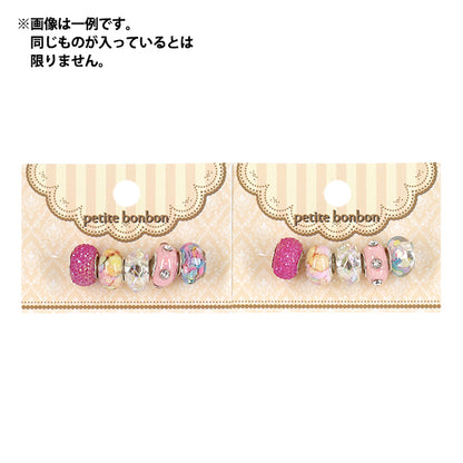 ビーズ 『ロンデルビーズ 5個入り ピンク YN-09-07』
