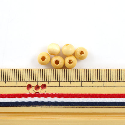 Accessory material "WoodBeads Round 6mm natural 35 pieces]