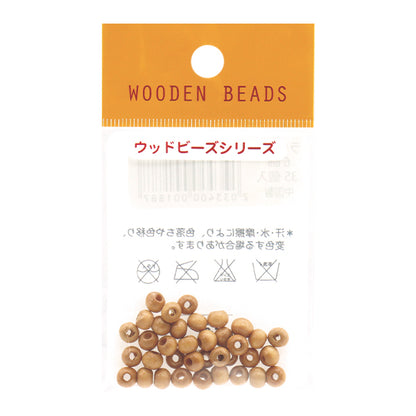 Accessory material "WoodBeads Round 6mm natural 35 pieces]