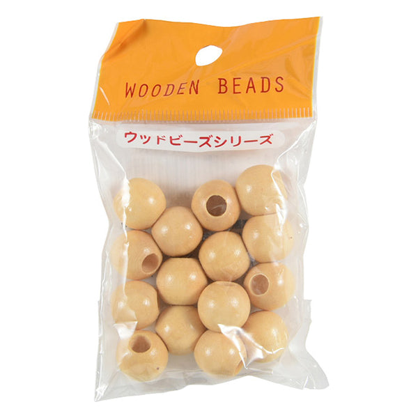 Beads "WoodBeads Round 14mm Natural 15 pieces wbr14-NL]